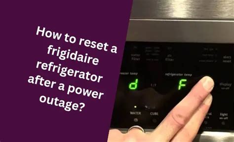 frigidaire beeping after power outage|frigidaire fridge power outage reset.